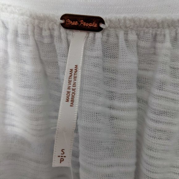 Free People White Square Neck Balloon Sleeve Top S - Picture 5 of 8